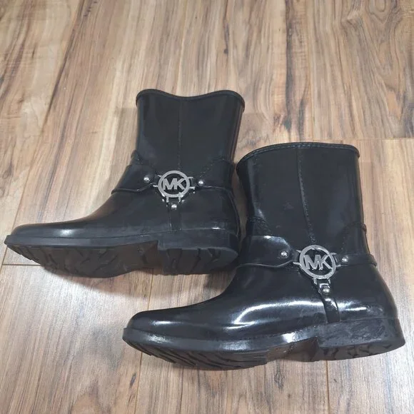 Michael Kors Black Rain Boots size 8 - Picture 6 of 9